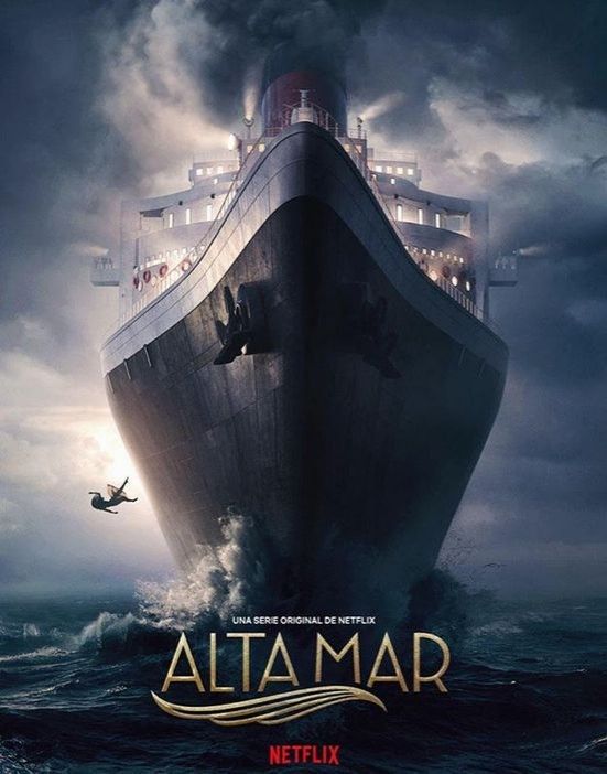 a movie poster for the film atlasmar with an image of a ship in the water