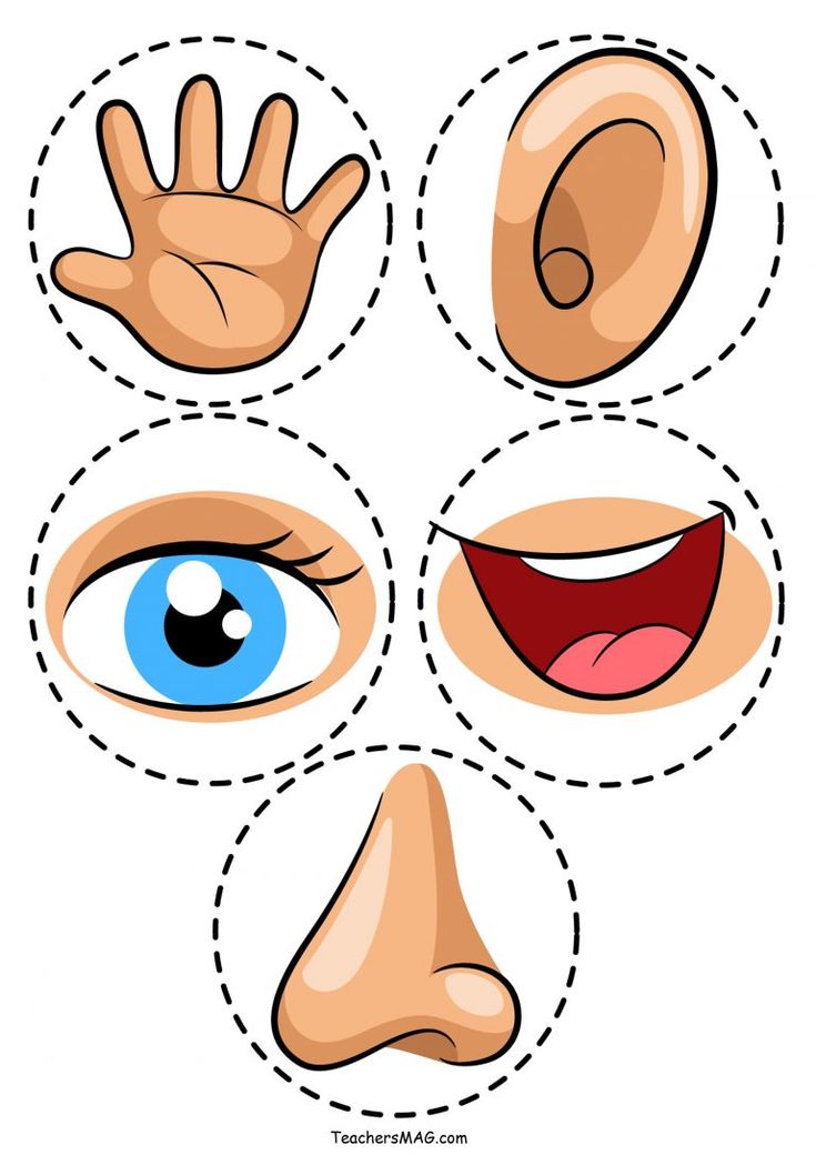 four different facial expressions with the eyes and hands on each face, including an eyeball