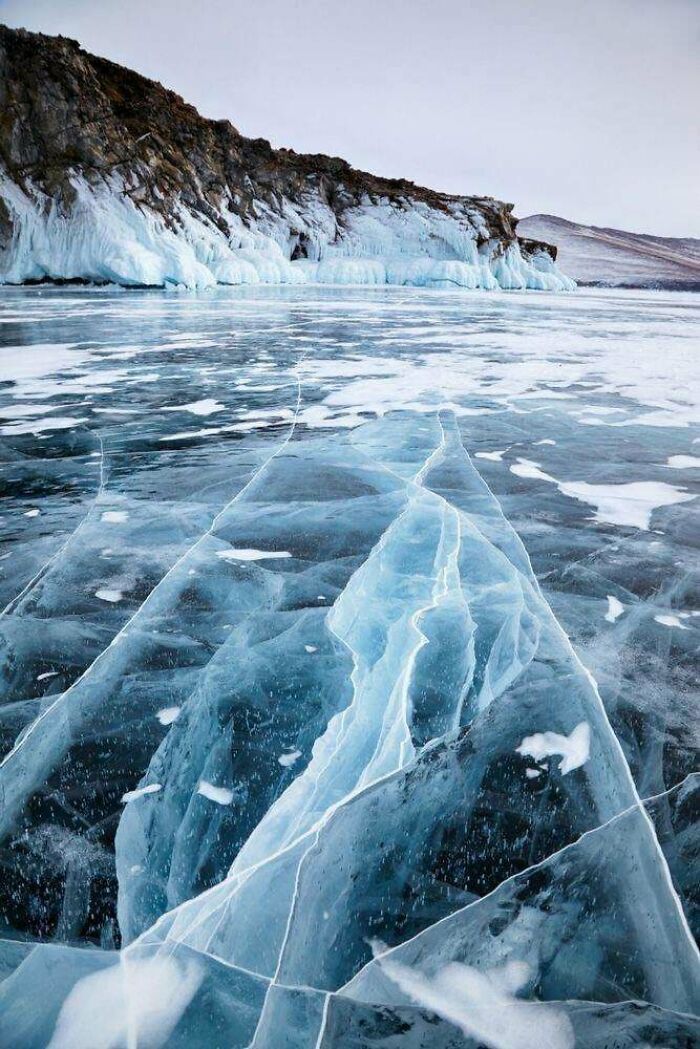 an ice floet that is floating in the water