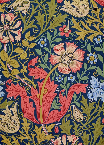 an intricately decorated wallpaper with flowers and leaves