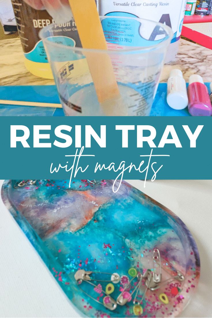 I just love the look of these small resin trays I'm seeing everywhere. With a nice flat surface, there are so many ways to customize it! I made a magnetic resin tray by embedding magnets in the pour. via @resincraftsblog Resin Dish, Resin Trays, Clear Casting Resin, Sewing Station, Dollar Store Decor, Resin Pour, Resin Tray, Small Tray, Pin Art