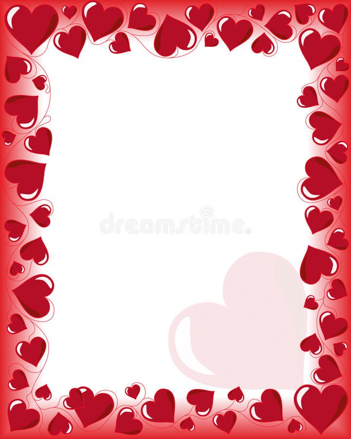 a red frame with hearts on it for valentine's day or other occasions royalty illustration