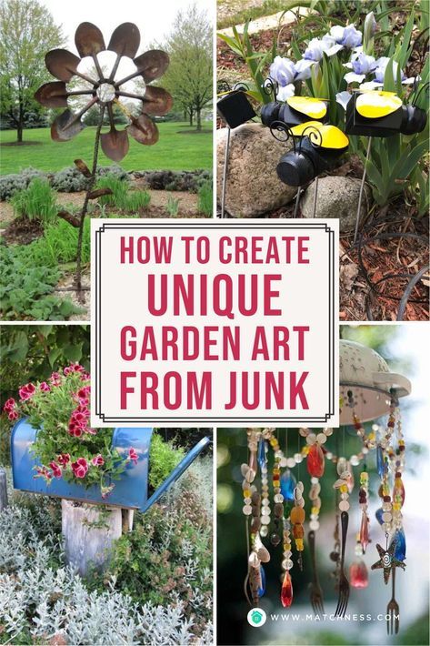 how to create unique garden art from junk