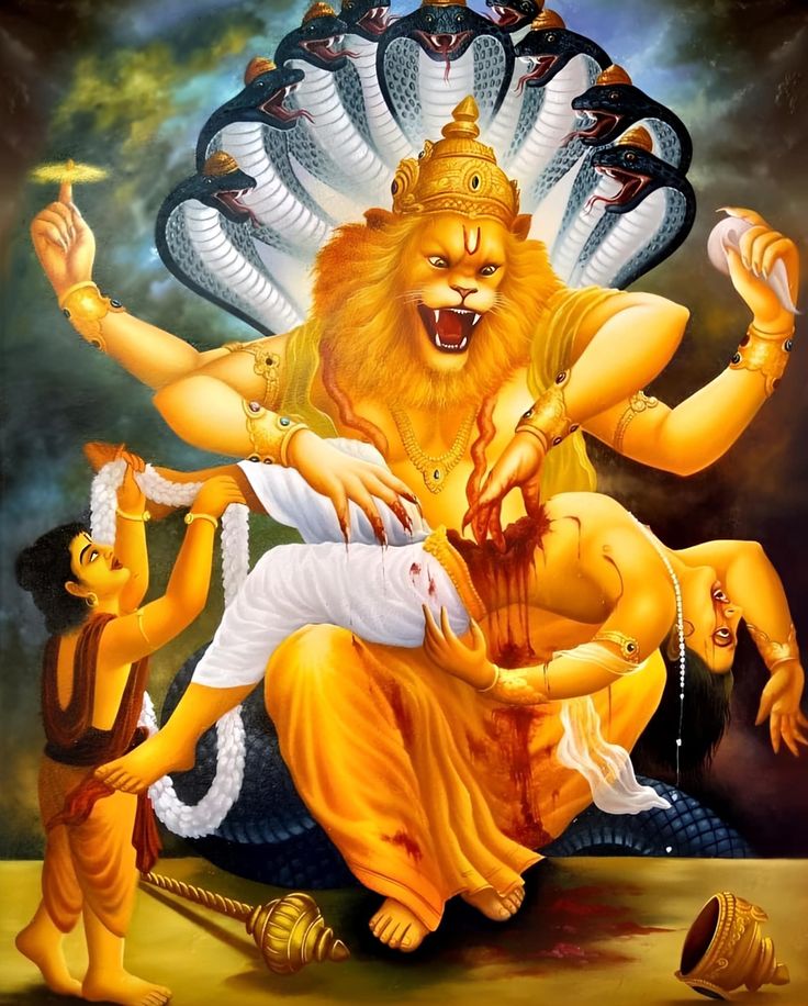 an oil painting on canvas of a lion attacking a man with his hands in the air