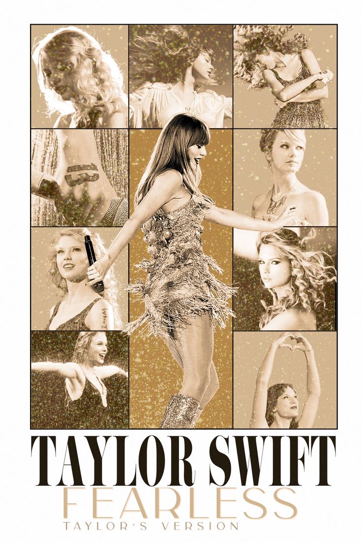 taylor swift fearless album cover with images of women in feathered outfits and the words taylor swift fearless