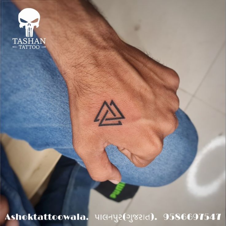 TashanTattoo
AshokTattooWala
S.20. Tirupati plaza
Opp. New bus stand
Near gd modi collage
Palanpur (gujrat)
9586697547
9687533310 Triangle Hand Tattoo, Triangle Tatoo, Scarface Tattoo, Tattoo Triangle, Triangle Tattoo Design, Tattoo Font For Men, Shin Tattoo, Men's Small Tattoo, Clever Tattoos