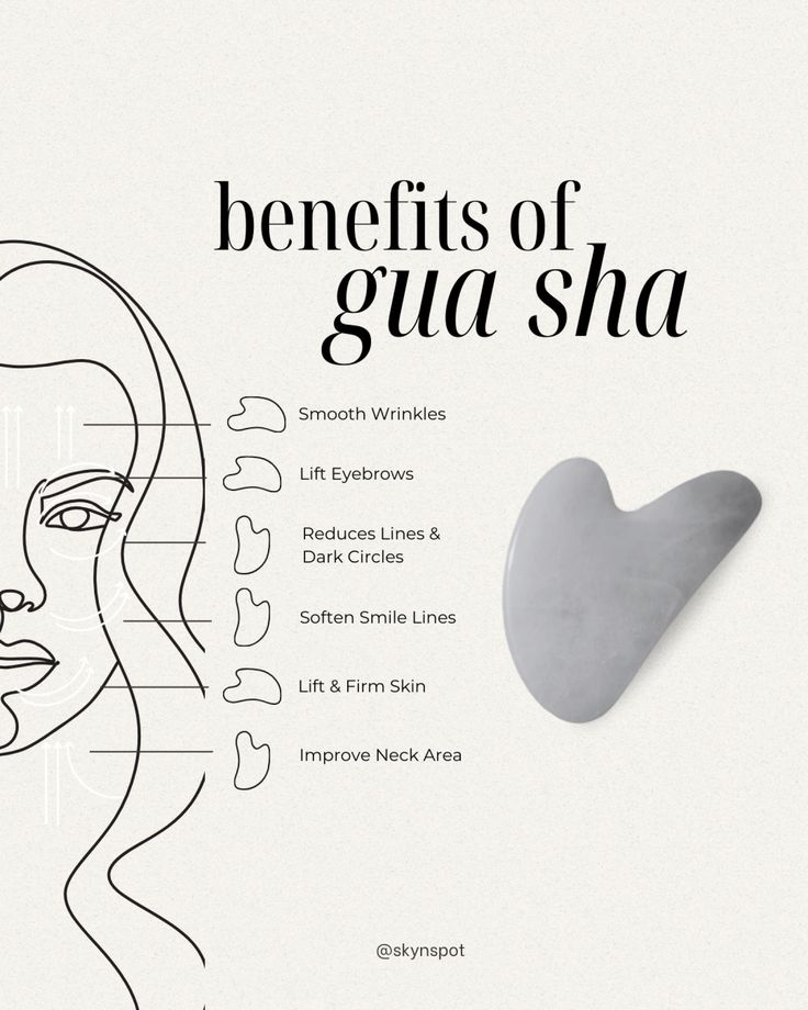 the benefits of gua sha for your face and body are shown in this ad