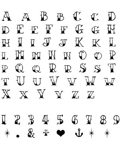 an old english alphabet with letters and numbers