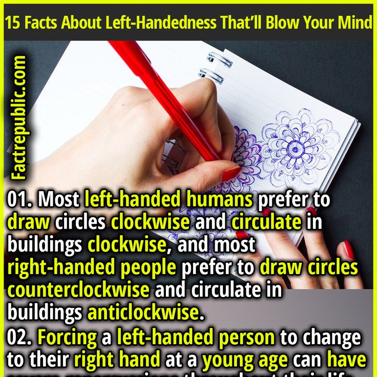 a woman is writing on her notebook with the words, 10 most left - handed humans prefer to draw circles and crayons