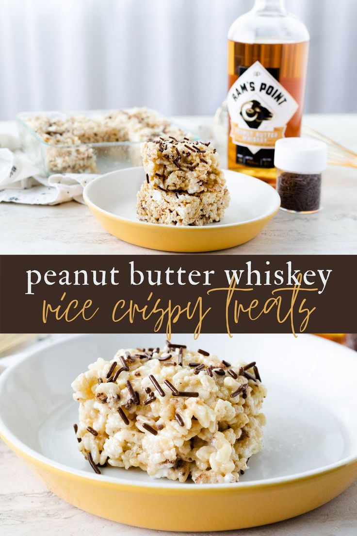 Whiskey Desserts, Boozy Baking, Peanut Butter Whiskey, Alcoholic Treats, Whiskey Recipes, Alcoholic Desserts, Rice Krispy Treats, Krispy Treats, Boozy Desserts