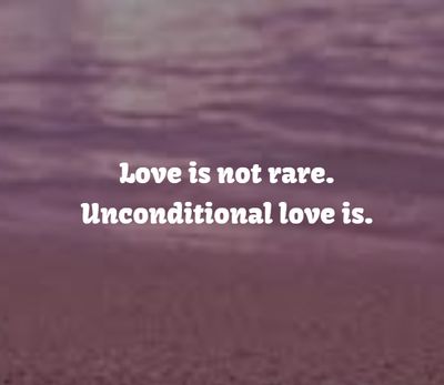 a beach with the words love is not rare, unconditionalal love is