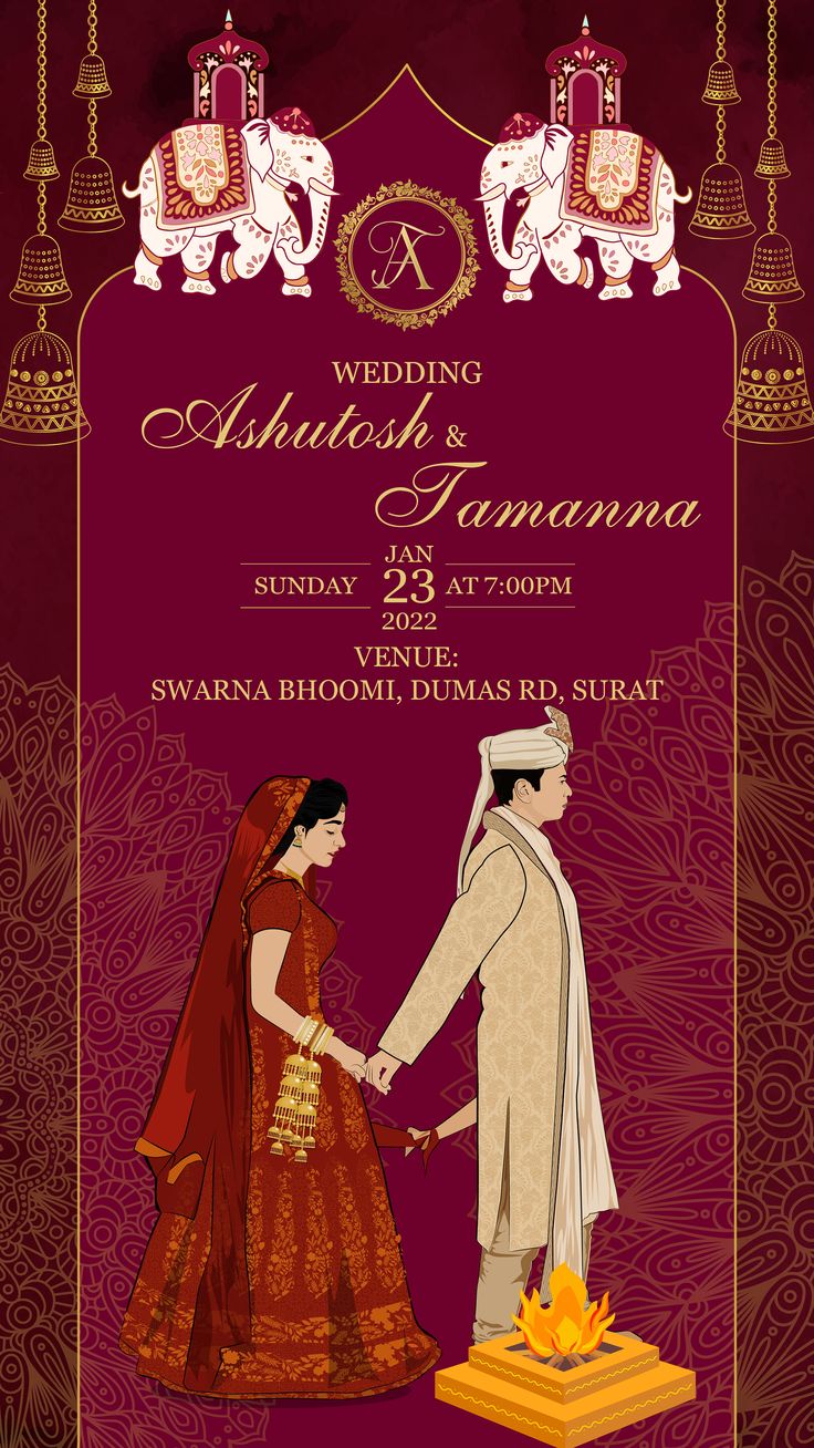 Wedding Invitation Card - Indian Wedding Card Design on Behance Wedding E Cards Invitation Ideas Indian, Indian Wedding Template Background, Kankotri Ideas, Indian Wedding Card Design, Modern Indian Wedding Invitations, Indian Wedding Card, Wedding Illustration Card, Indian Invitation Cards, Wedding Website Design