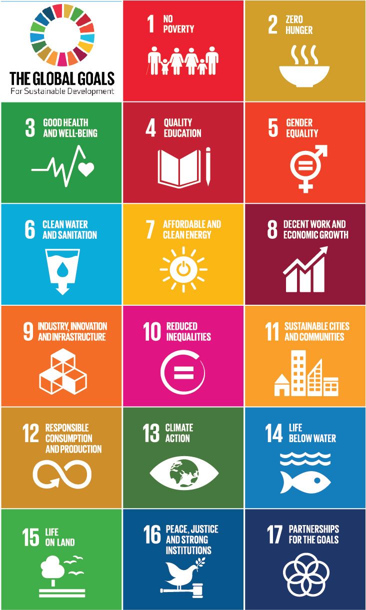 a poster with different symbols and numbers for the global goals in each country's countries