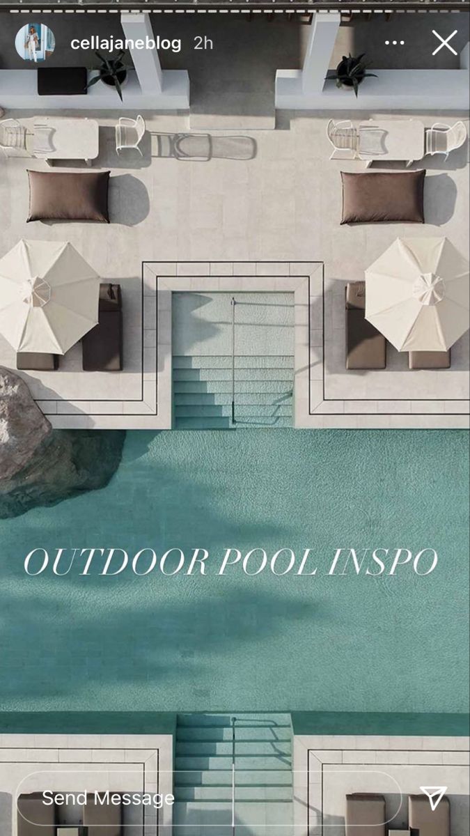 an aerial view of the outdoor pool and spa