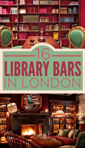 the library bar in london with text overlay that reads 16 library bars in london