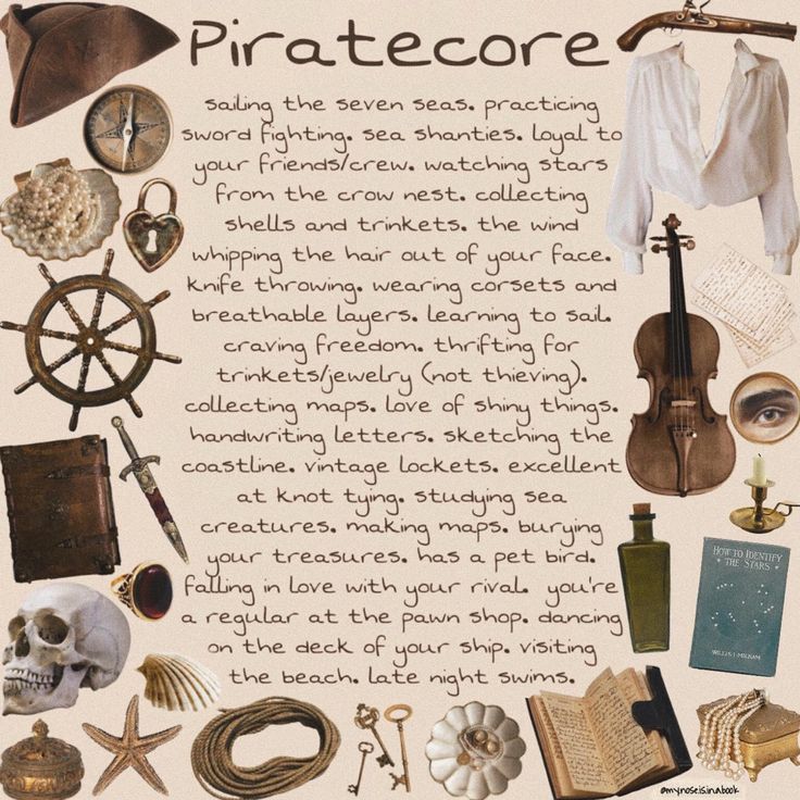 there are many items that can be found in this pirate themed writing paper, including a violin and other things