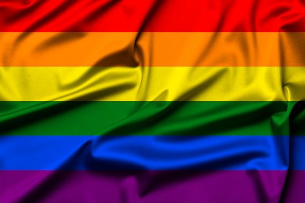 the rainbow flag is shown in full color and it appears to be made up of many different colors