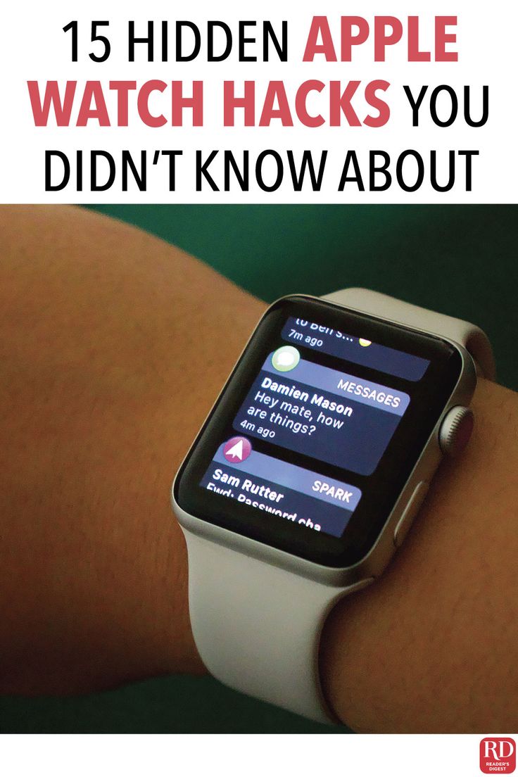 an apple watch with text that reads, 15 hidden apple watch hacks you didn't know about