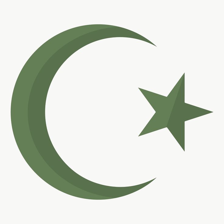 a green crescent and star logo on a white background