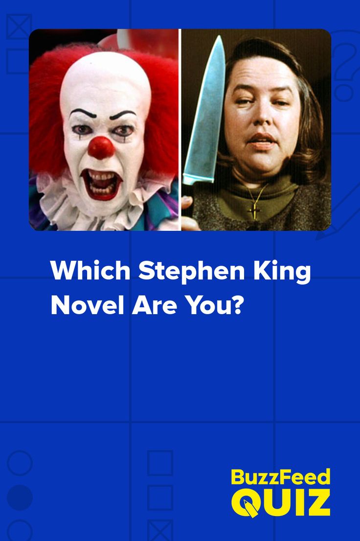 an image of two clowns with the words which stephen king novel are you?