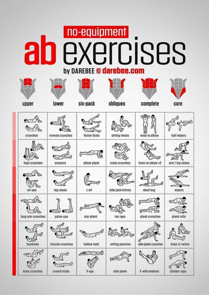 an exercise poster with the words ab exercises written in red and black on grey background