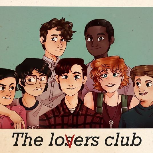 a group of young men standing next to each other in front of a sign that says the loyers club