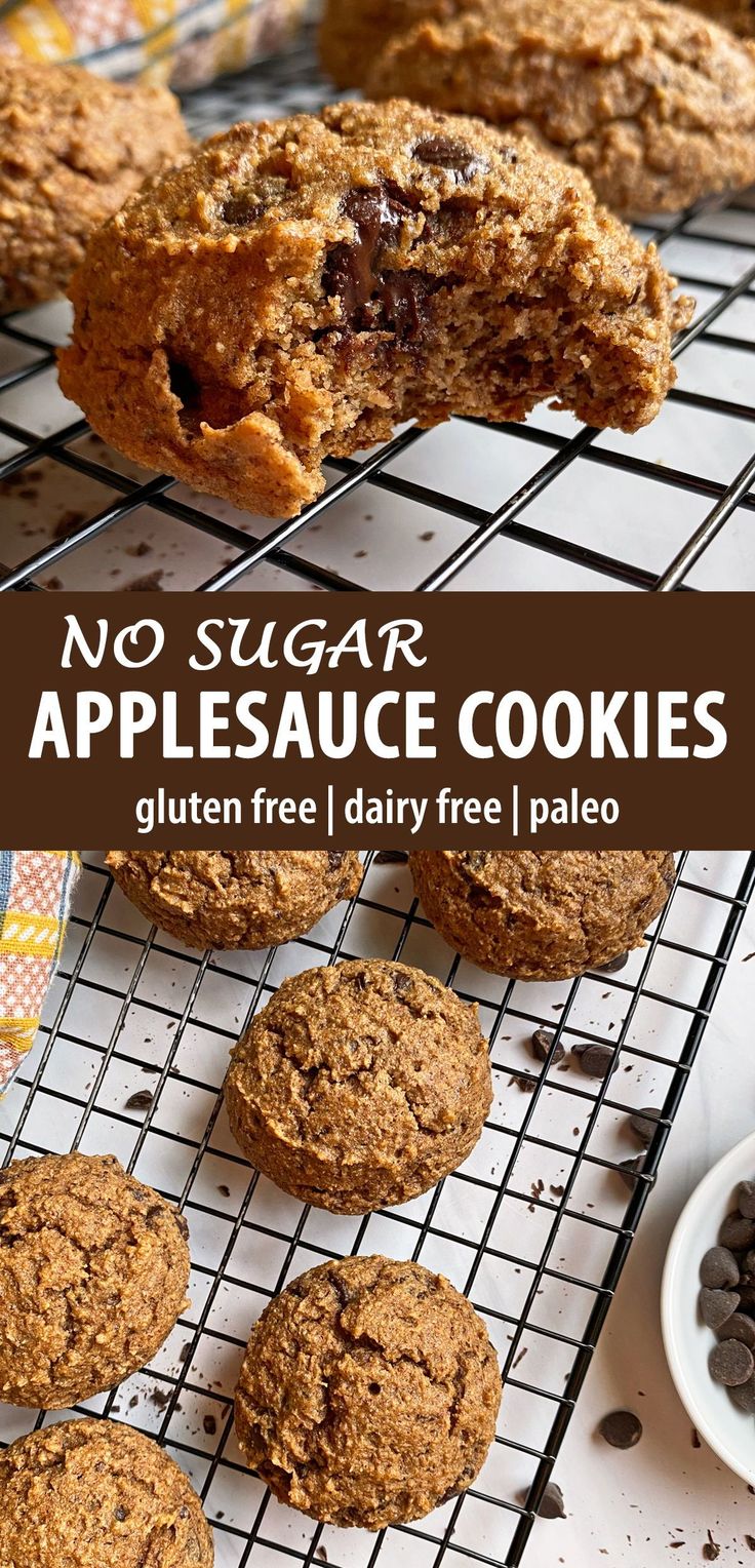 no sugar appleauce cookies on a cooling rack