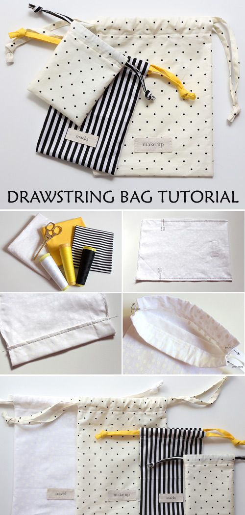 the instructions for how to make a diy drawstring bag