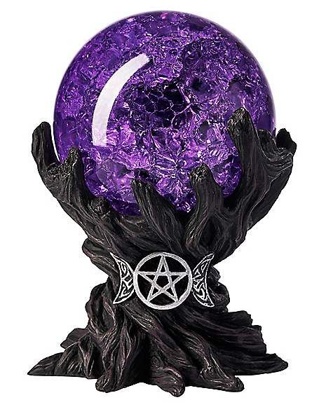 Glass Pentagram Crystal Ball - Spirithalloween.com Tatuaje Hello Kitty, Purple Crystal Ball, Mystical Symbols, Ball Aesthetic, Ball Drawing, Fantasy Props, Dark Home Decor, Wiccan Spells, Witchy Decor