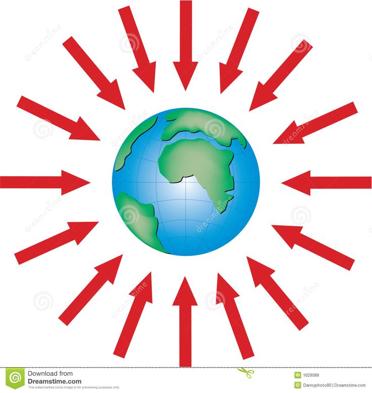 the earth surrounded by arrows pointing in different directions royalty illustration on white background stock illustration