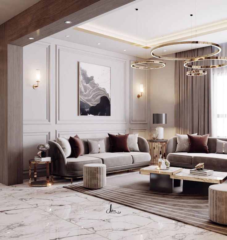 Classic Interior Design Luxury, Neoclassical Interior Design, Modern Classic Living Room, Modern Classic Interior, تصميم داخلي فاخر, Neoclassical Interior, Luxury Living Room Design, Classic Living Room, Classic Interior Design