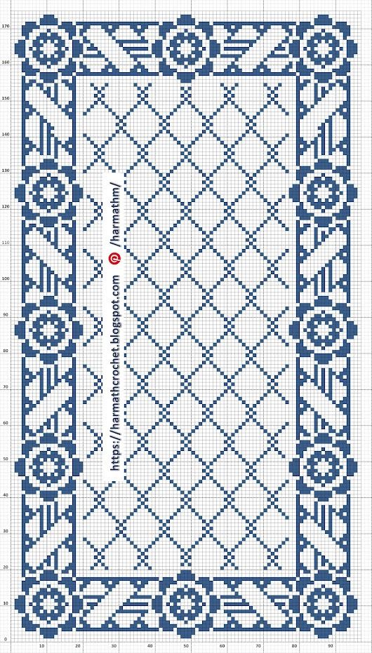 a blue and white cross stitch pattern