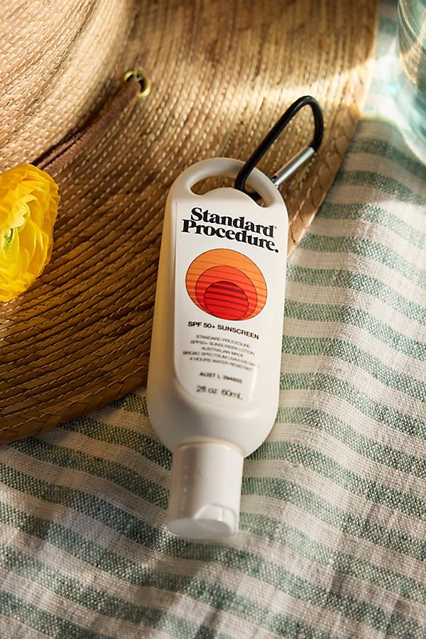 With over 40 years of expertise in each bottle, Standard Procedure’s SPF 50+ Sunscreen formula was created in their family factory. It’s a powerhouse sunscreen designed to withstand the toughest elements, with a clean formulation and added Australian superfruits for antioxidants and Vitamins A, B, and C. Fast absorbing and dry to the touch, it’s the perfect formula for everyday wear on your face and body—and for kids, too. This handy mini bottle comes equipped with a black carabiner to clip on y Mini Sunscreen, Teeth Remedies, 2024 Wishlist, Cool Room Designs, Travel Skincare, Papaya Fruits, Care Aesthetic, Mini Bottle, Mini Bottles