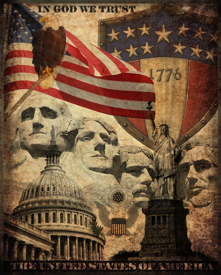 an old poster with the image of abraham lincoln and the united states of america on it