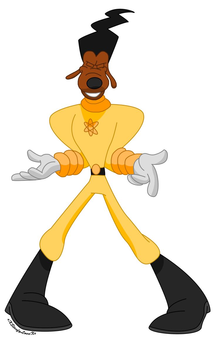 an animated cartoon character with black hair and yellow clothes, holding his arms out to the side
