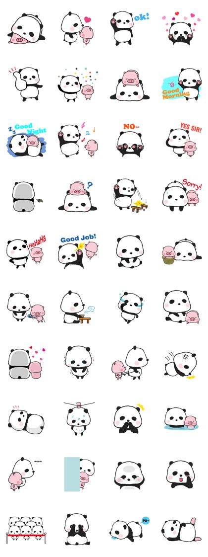 the panda stickers are all different colors