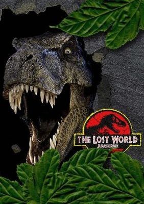 an image of a dinosaur with its mouth open in front of some plants and leaves