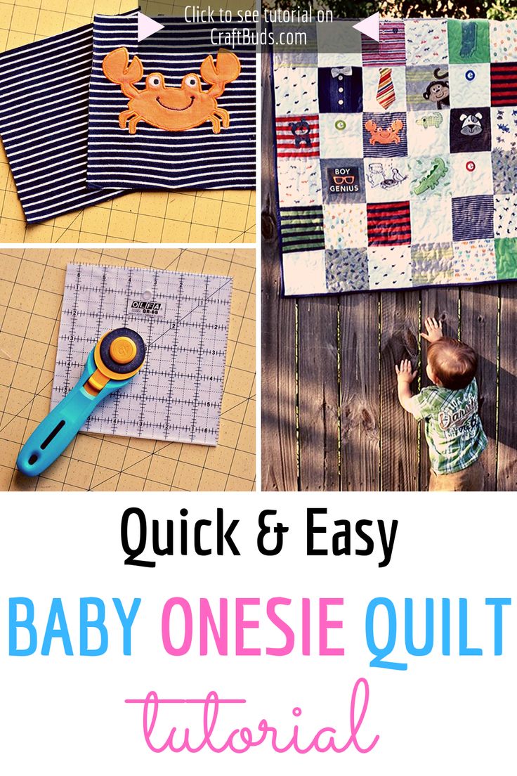 quick and easy baby onesie quilts with instructions to make them look like they're