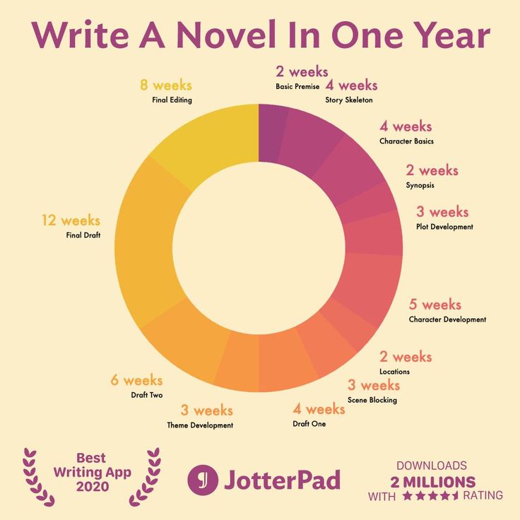 a pie chart with the words write a novel in one year and other things to do