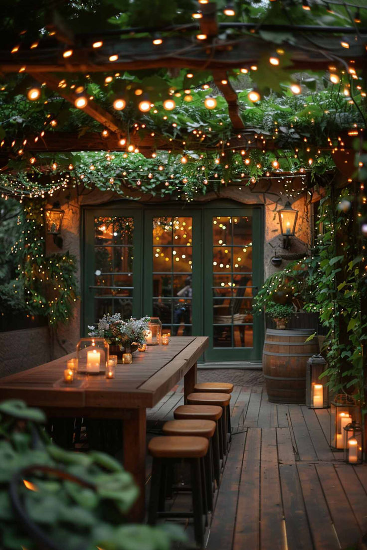 40 Dreamy Outdoor Table Decor Ideas for Magical Evenings Patio Styling, Backyard Patio Decor, Dröm Hus Planer, Bohemian Patio, Outdoor Table Decor, Living Garden, Cozy Patio, House Backyard, Eating Area