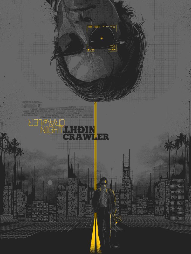 a movie poster with a man standing in front of a woman's face and the words, beyond nightcrawler