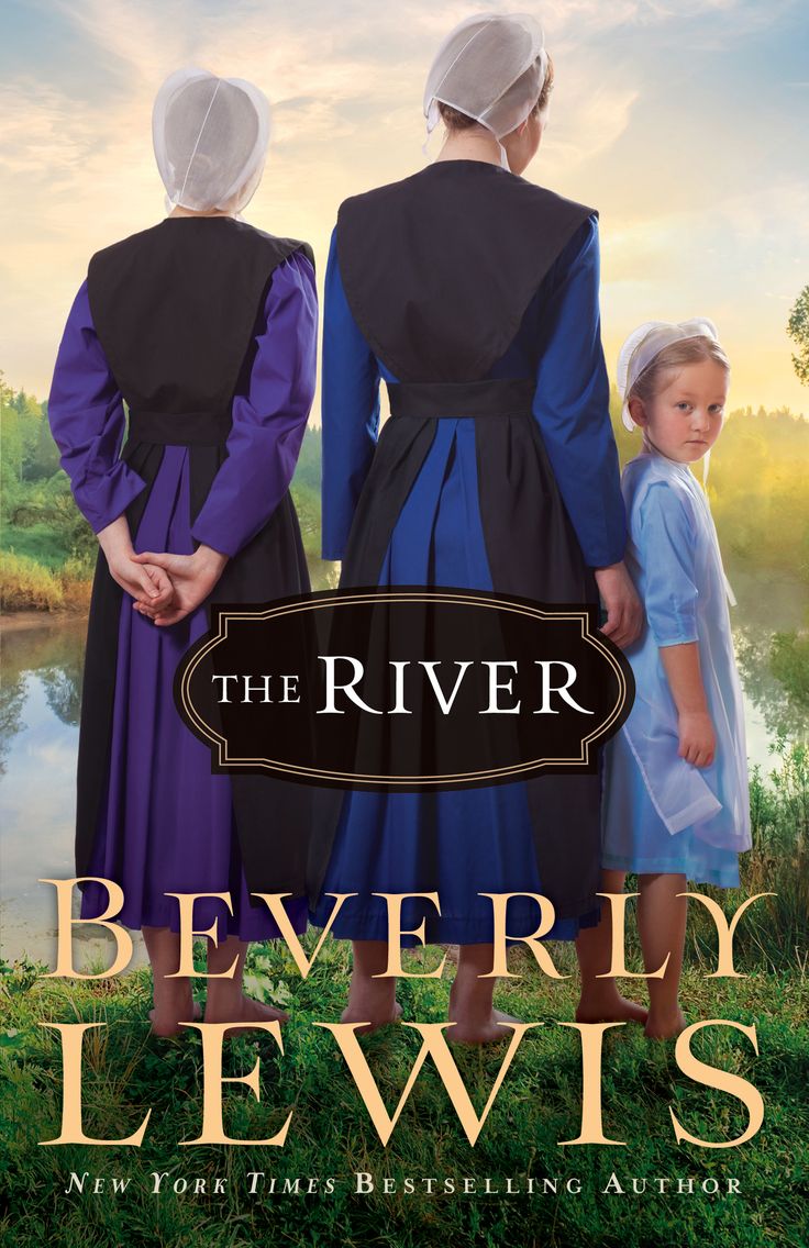 the river by beverly lewis book cover with two women in dresses and bonnets