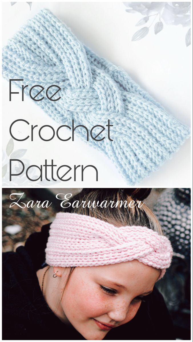 the free crochet pattern for this headband is easy to make