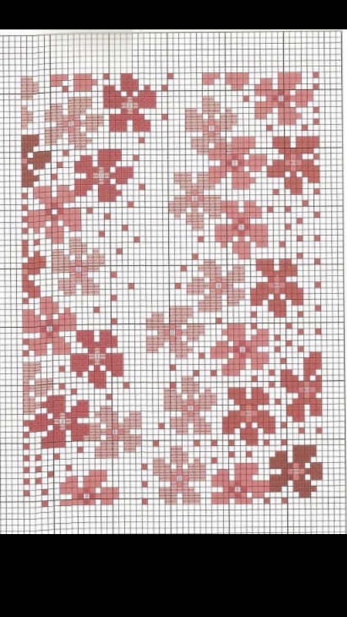 the cross stitch pattern is red and white