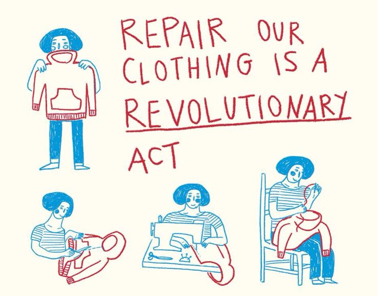 an image of people sitting in chairs with the words repair our clothing is a revolution act