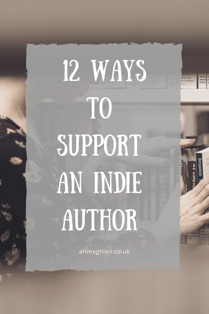 a woman reading a book with the title 12 ways to support an inde author