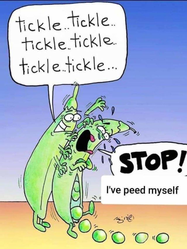 two cartoon characters are talking to each other and one is holding a sign that says,'tickle tickle tickle tickle tickle tickle tickle tickle i '