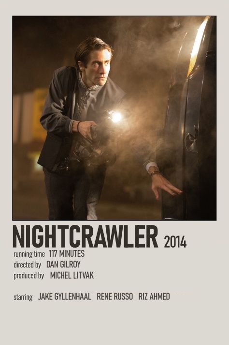 the poster for nightcrawler is shown with a man holding his hand out