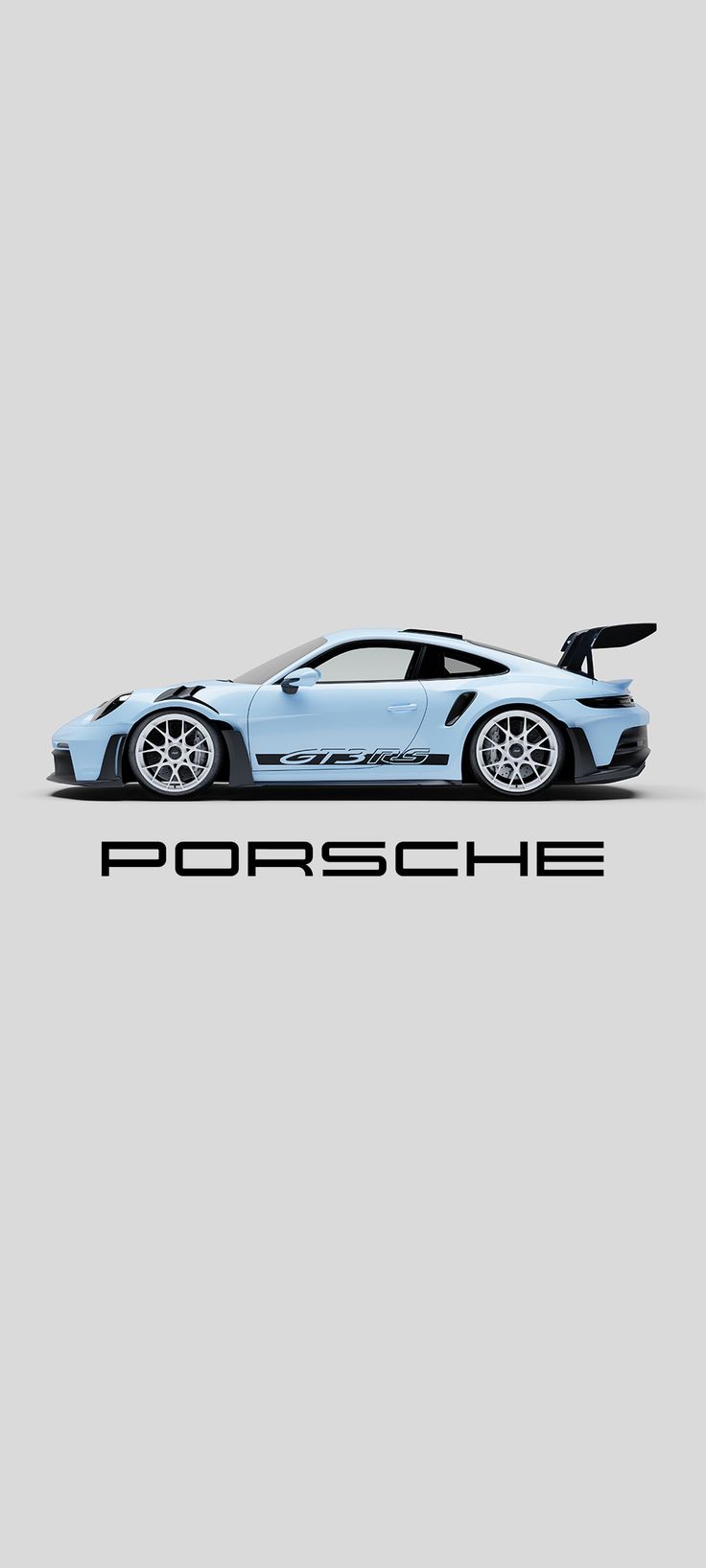 a blue sports car with the word porsche on it