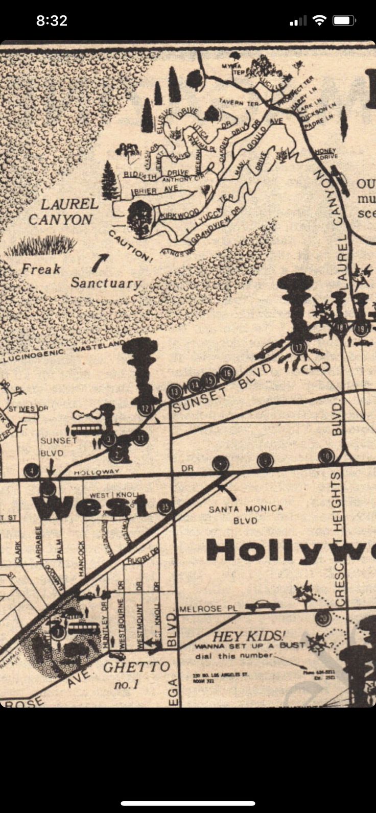 an old map showing the location of hollywood